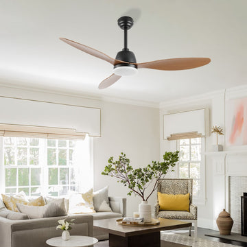 Audie 52" Classic Industrial Iron/Plastic Mobile-App/Remote-Controlled 6-Speed Propeller Integrated LED Ceiling Fan